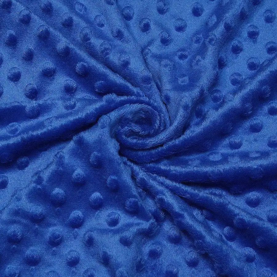 Muster des Stoffes Minky Punkte Blau