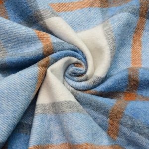 Wełna Drukowana Kratka Baby Blue