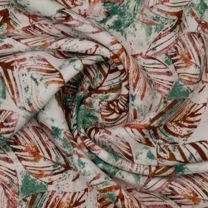Wiskoza Drukowana Zielono-Brązowa Dżungla