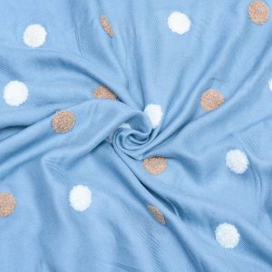 Bawełna Haft Twill Baby Blue