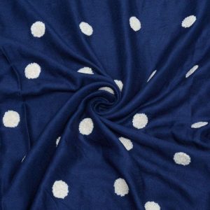 Bawełna Haft Twill Granat Indigo